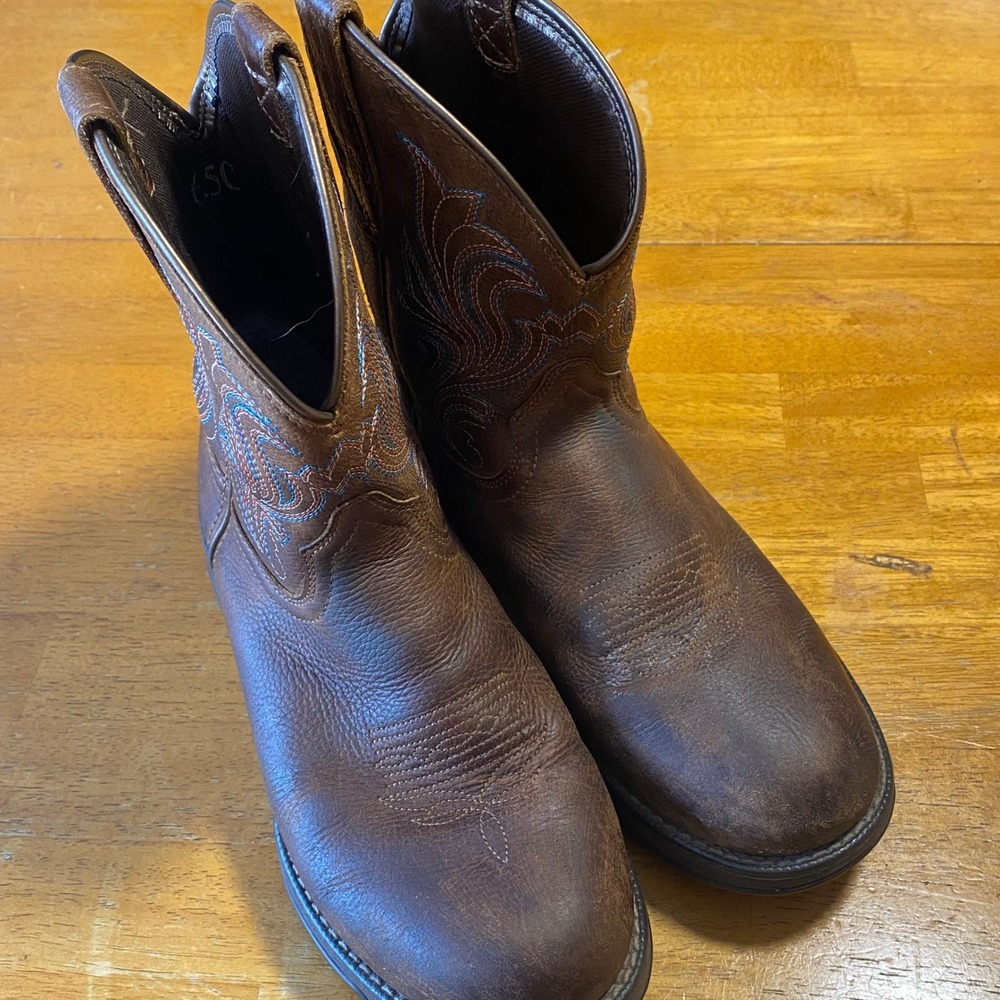 Ariat Cowboy Boots Women 6.5C Brown Good Leather Western Work